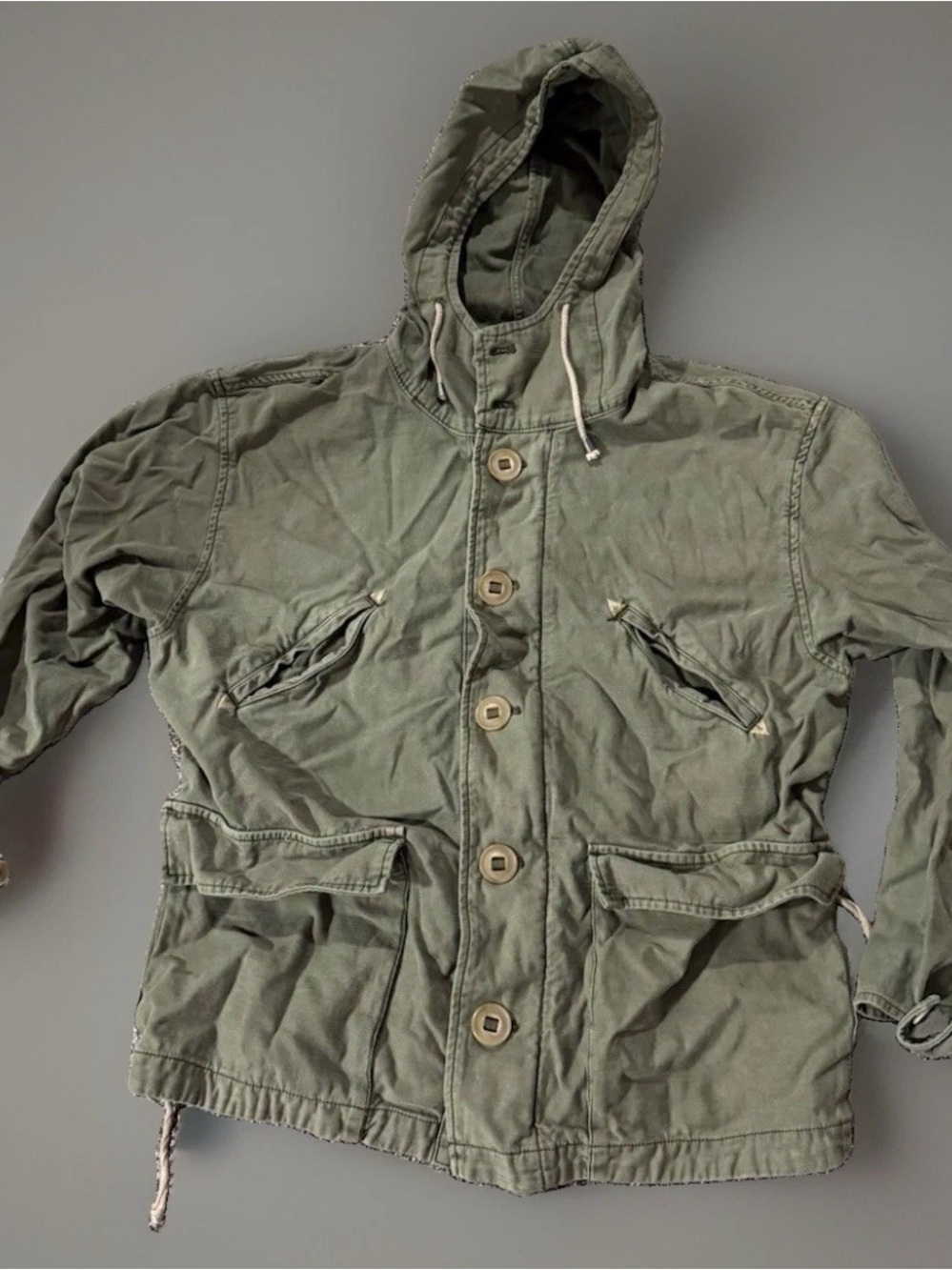 Free People Olive Hooded Field Jacket